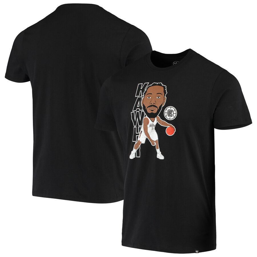 Men 2020 NBA #47 Kawhi Leonard LA Clippers Black Bobblehead Player TShirt->nba t-shirts->Sports Accessory